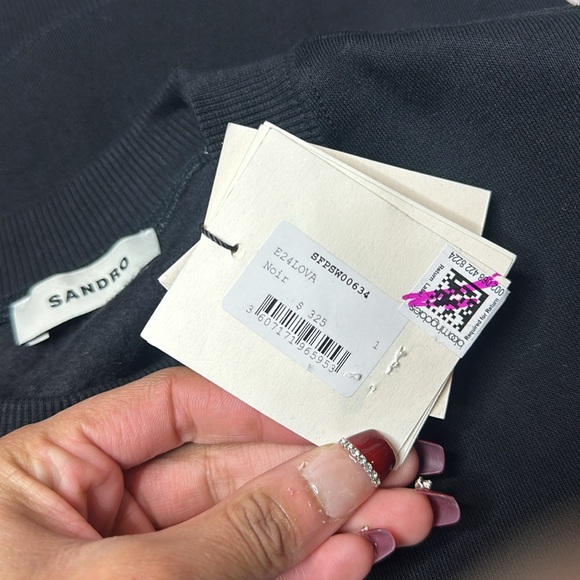 Sandro SWEATSHIRT WITH RHINESTONE HEARTS Size
small NWT - Picture 4 of 8